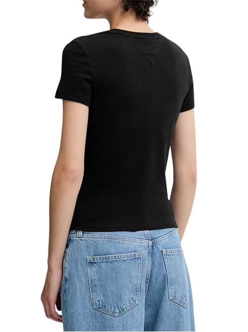 T-shirt nera in cotone Tommy Jeans | DW0DW20913BDS